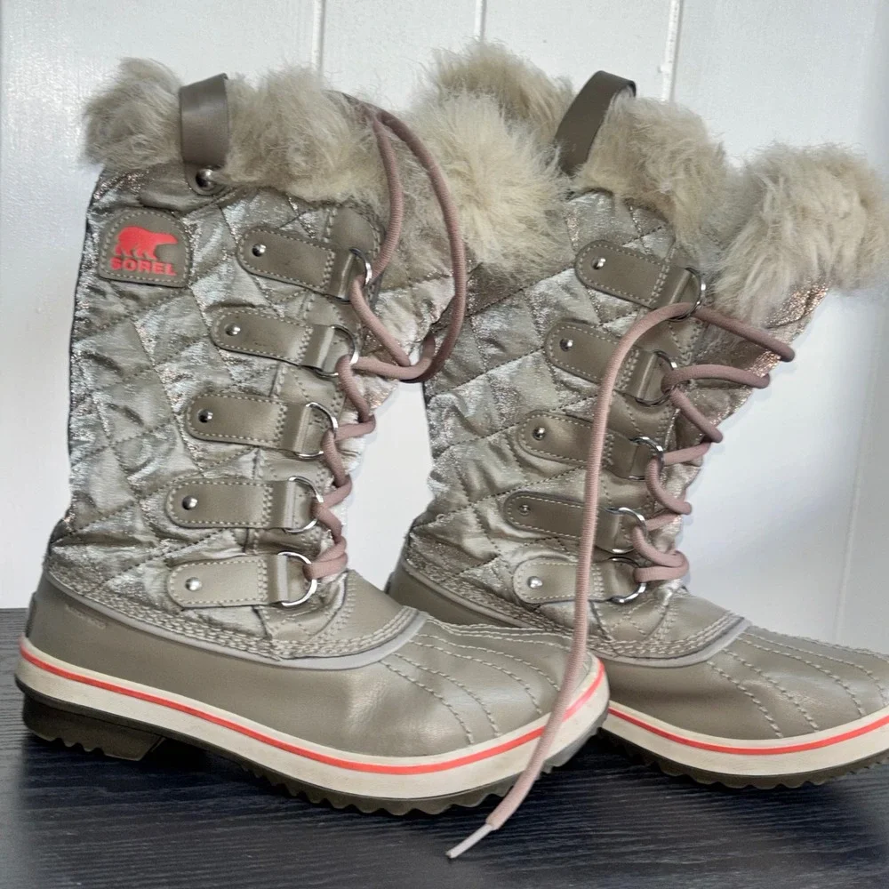 Sorel‎ Tofino II Metallic Quilted Faux Fur Waterproof Winter Boots NL2114-005 7